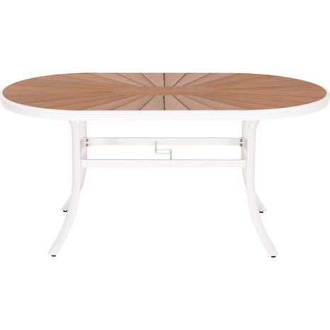 ΤΡΑΠΕΖΙ ΕΞΩΤ.ΧΩΡΟΥ TELAMO HM6288.02 ΑΛΟΥΜΙΝΙΟ ΛΕΥΚΟ & POLYWOOD 160X90Χ73.5Υεκ.