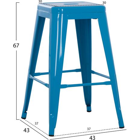 ΣΚΑΜΠΟ ΜΕΣΑΙΟΥ ΥΨΟΥΣ ΜΕΤΑΛΛΙΚΟ MELITA-PRO HM8573.48 ΜΠΛΕ 43x43x67Υεκ.