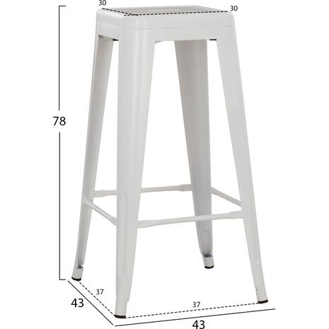 ΣΚΑΜΠΟ ΜΠΑΡ ΜΕΤΑΛΛΙΚΟ MELITA-PRO HM8642.41 ΣΕ ΛΕΥΚΟ ΜΑΤ 43x43x78Υεκ.