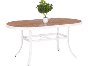 ΤΡΑΠΕΖΙ ΕΞΩΤ.ΧΩΡΟΥ TELAMO HM6288.02 ΑΛΟΥΜΙΝΙΟ ΛΕΥΚΟ & POLYWOOD 160X90Χ73.5Υεκ.