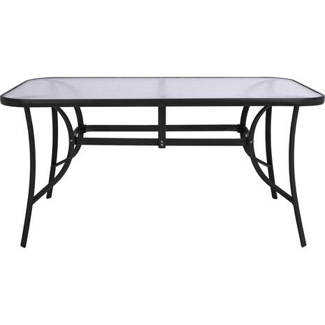 ΤΡΑΠΕΖΙ BRUNO 150X90Χ72Υεκ. ΜΕΤΑΛΛΙΚΟ ΜΑΥΡΟ ΜΕ ΓΥΑΛΙΝΗ ΕΠΙΦΑΝΕΙΑ HM5145.03