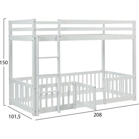 ΠΑΙΔΙΚΗ ΚΟΥΚΕΤΑ ΜΕ ΠΑΡΚΑΚΙ PLAYKID HM703.03 ΞΥΛΟ ΠΕΥΚΟΥ ΛΕΥΚΟ ΓΙΑ 190x90εκ