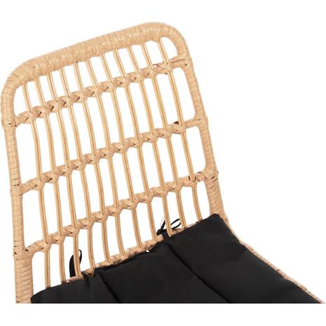 ΣΕΤ ΤΡΑΠΕΖΑΡΙΑΣ 7ΤΜΧ ALLEGRA HM10495 WICKER ΜΠΕΖ-ΜΕΤΑΛΛΟ ΜΑΥΡΟ