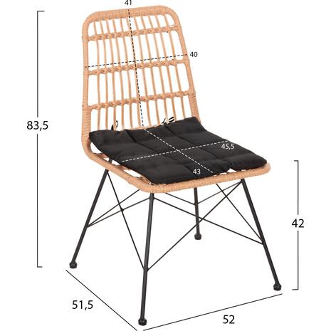 ΣΕΤ ΤΡΑΠΕΖΑΡΙΑΣ 7ΤΜΧ ALLEGRA HM10495 WICKER ΜΠΕΖ-ΜΕΤΑΛΛΟ ΜΑΥΡΟ