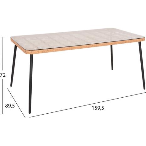 ΣΕΤ ΤΡΑΠΕΖΑΡΙΑΣ 7ΤΜΧ ALLEGRA HM10495 WICKER ΜΠΕΖ-ΜΕΤΑΛΛΟ ΜΑΥΡΟ