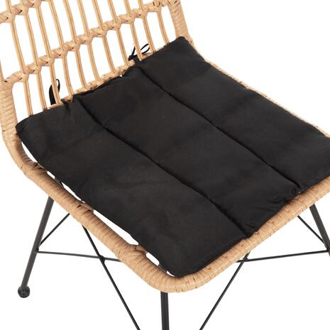 ΣΕΤ ΕΞΩΤΕΡΙΚΟΥ ΧΩΡΟΥ 3ΤΜΧ ALLEGRA HM10477 WICKER ΜΠΕΖ-ΜΕΤΑΛΛΟ ΜΑΥΡΟ