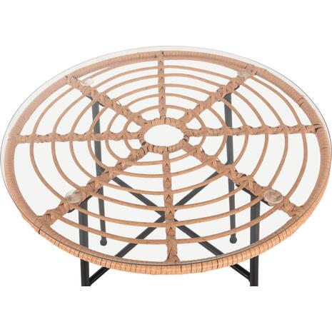 ΣΕΤ ΕΞΩΤΕΡΙΚΟΥ ΧΩΡΟΥ 3ΤΜΧ ALLEGRA HM10477 WICKER ΜΠΕΖ-ΜΕΤΑΛΛΟ ΜΑΥΡΟ