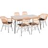ΣΕΤ ΤΡΑΠΕΖΑΡΙΑΣ 7ΤΜΧ ALLEGRA HM10495 WICKER ΜΠΕΖ-ΜΕΤΑΛΛΟ ΜΑΥΡΟ
