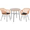 ΣΕΤ ΕΞΩΤΕΡΙΚΟΥ ΧΩΡΟΥ 3ΤΜΧ ALLEGRA HM10476 WICKER ΜΠΕΖ-ΜΕΤΑΛΛΟ ΜΑΥΡΟ