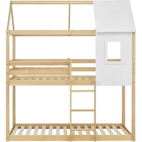 ΠΑΙΔΙΚΗ ΚΟΥΚΕΤΑ ΣΠΙΤΑΚΙ τ.MONTESSORI HOOD HM705.01 ΞΥΛΟ ΠΕΥΚΟΥ ΣΕ ΦΥΣΙΚΟ-ΣΤΡΩΜΑΤΑ 190x90εκ