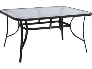 ΤΡΑΠΕΖΙ BRUNO 150X90Χ72Υεκ. ΜΕΤΑΛΛΙΚΟ ΜΑΥΡΟ ΜΕ ΓΥΑΛΙΝΗ ΕΠΙΦΑΝΕΙΑ HM5145.03