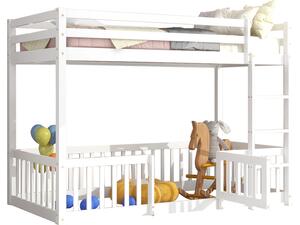 ΠΑΙΔΙΚΗ ΚΟΥΚΕΤΑ ΜΕ ΠΑΡΚΑΚΙ PLAYKID HM703.03 ΞΥΛΟ ΠΕΥΚΟΥ ΛΕΥΚΟ ΓΙΑ 190x90εκ