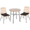 ΣΕΤ ΕΞΩΤΕΡΙΚΟΥ ΧΩΡΟΥ 3ΤΜΧ ALLEGRA HM10477 WICKER ΜΠΕΖ-ΜΕΤΑΛΛΟ ΜΑΥΡΟ