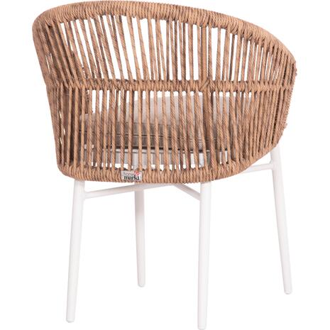 ΠΟΛΥΘΡΟΝΑ ΑΛΟΥΜΙΝΙΟΥ ORIN HM6265.02 ΛΕΥΚΗ-P.E.RATTAN ΦΥΣΙΚΟ-ΜΠΕΖ ΜΑΞΙΛΑΡΙΑ 58x61x75Υ
