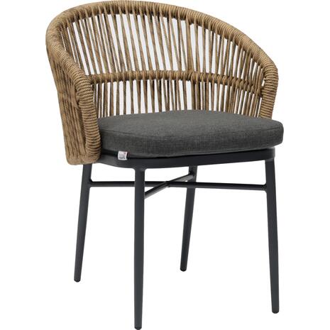 ΠΟΛΥΘΡΟΝΑ ΑΛΟΥΜΙΝΙΟΥ ORIN HM6265.01 ΣΚΟΥΡΟ ΓΚΡΙ- P.E.RATTAN ΣΕ ΦΥΣΙΚΟ 58x61x75Υεκ.