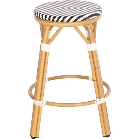 ΣΚΑΜΠΟ ΑΛΟΥΜΙΝΙΟΥ ΜΕΣ.ΥΨΟΥΣ CHINO HM6286.03 BAMBOO LOOK & TEXTILENE ΜΑΥΡΟ 43x43x65Υεκ
