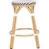 ΣΚΑΜΠΟ ΑΛΟΥΜΙΝΙΟΥ ΜΕΣ.ΥΨΟΥΣ CHINO HM6286.03 BAMBOO LOOK & TEXTILENE ΜΑΥΡΟ 43x43x65Υεκ