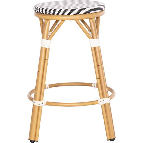ΣΚΑΜΠΟ ΑΛΟΥΜΙΝΙΟΥ ΜΕΣ.ΥΨΟΥΣ CHINO HM6286.03 BAMBOO LOOK & TEXTILENE ΜΑΥΡΟ 43x43x65Υεκ