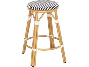 ΣΚΑΜΠΟ ΑΛΟΥΜΙΝΙΟΥ ΜΕΣ.ΥΨΟΥΣ CHINO HM6286.03 BAMBOO LOOK & TEXTILENE ΜΑΥΡΟ 43x43x65Υεκ
