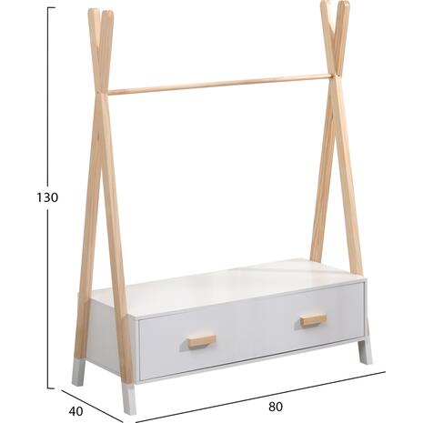 ΚΡΕΜΑΣΤΡΑ ΜΕ ΣΥΡΤΑΡΙΑ ΠΑΙΔΙΚH PASCHAL HM2491.03 ΜΕΛΑΜΙΝΗ-ΞΥΛΟ ΠΕΥΚΟΥ 80x40x130Υεκ