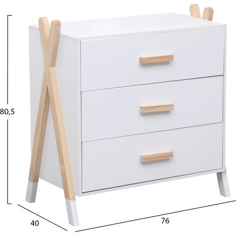 ΣΥΡΤΑΡΙΕΡΑ ΠΑΙΔΙΚH PASCHAL HM2493.03 ΜΕΛΑΜΙΝΗ-ΞΥΛΟ ΠΕΥΚΟΥ 76x40x80.5Υεκ