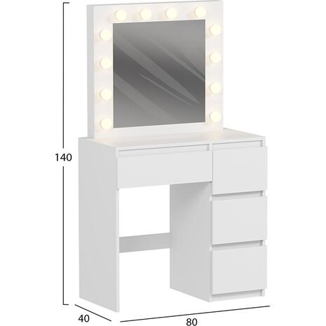 ΤΟΥΑΛΕΤΑ ΜΕ ΦΩΤΙΣΜΟ LED & ΣΥΡΤΑΡΙΑ KEITLIN HM2499.03 ΜΕΛΑΜΙΝΗ ΣΕ ΛΕΥΚΟ 80x40x140Υεκ.