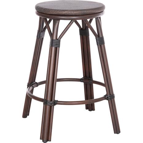 ΣΚΑΜΠΟ ΑΛΟΥΜΙΝΙΟΥ ΜΕΣ.ΥΨΟΥΣ CHINO HM6286.01 BAMBOO LOOK & TEXTILENE ΚΑΦΕ 43x43x65Υεκ