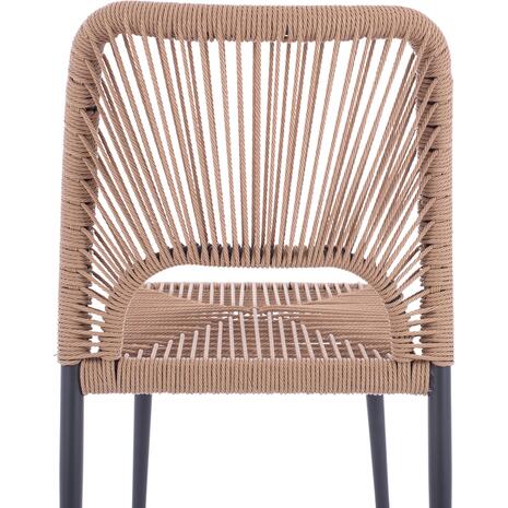 ΚΑΡΕΚΛΑ ΑΛΟΥΜΙΝΙΟΥ ΓΚΡΙ ΜΕ P.E.TWIST RATTAN ΜΠΕΖ HM5770.02 45x63x82Υ εκ.