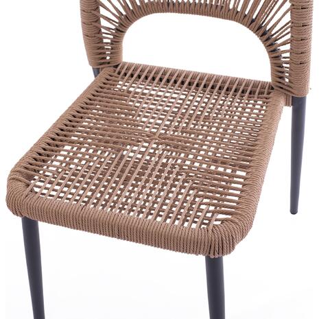 ΚΑΡΕΚΛΑ ΑΛΟΥΜΙΝΙΟΥ ΓΚΡΙ ΜΕ P.E.TWIST RATTAN ΜΠΕΖ HM5770.02 45x63x82Υ εκ.