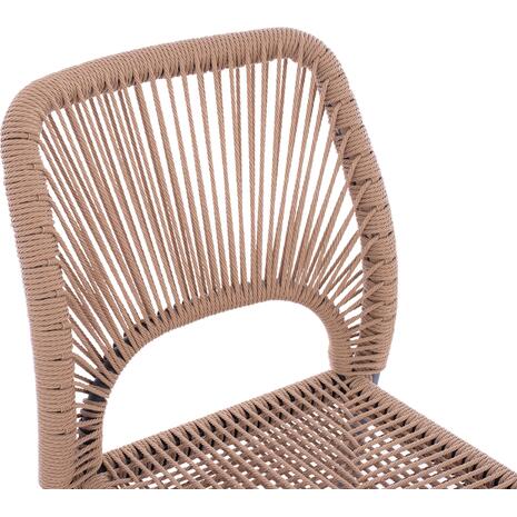 ΚΑΡΕΚΛΑ ΑΛΟΥΜΙΝΙΟΥ ΓΚΡΙ ΜΕ P.E.TWIST RATTAN ΜΠΕΖ HM5770.02 45x63x82Υ εκ.