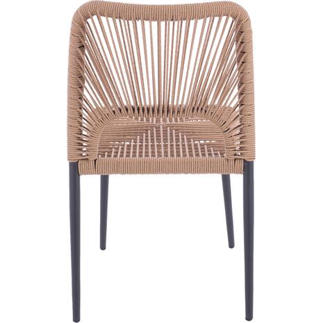ΚΑΡΕΚΛΑ ΑΛΟΥΜΙΝΙΟΥ ΓΚΡΙ ΜΕ P.E.TWIST RATTAN ΜΠΕΖ HM5770.02 45x63x82Υ εκ.