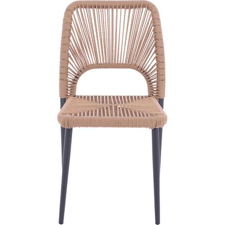 ΚΑΡΕΚΛΑ ΑΛΟΥΜΙΝΙΟΥ ΓΚΡΙ ΜΕ P.E.TWIST RATTAN ΜΠΕΖ HM5770.02 45x63x82Υ εκ.