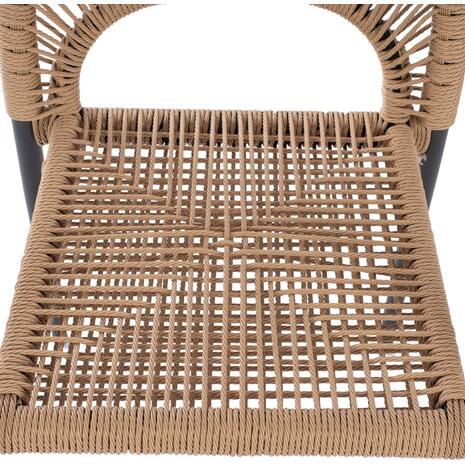 ΠΟΛΥΘΡΟΝΑ ΑΛΟΥΜΙΝΙΟΥ NOJO HM5771.02 ΓΚΡΙ ΜΕ P.E.TWIST RATTAN ΜΠΕΖ 55x63x82Y εκ.