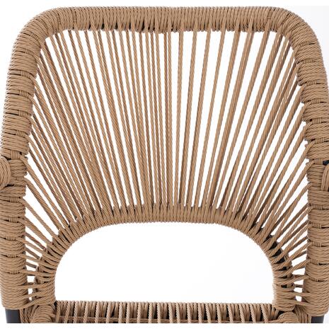 ΠΟΛΥΘΡΟΝΑ ΑΛΟΥΜΙΝΙΟΥ NOJO HM5771.02 ΓΚΡΙ ΜΕ P.E.TWIST RATTAN ΜΠΕΖ 55x63x82Y εκ.