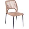 ΚΑΡΕΚΛΑ ΑΛΟΥΜΙΝΙΟΥ ΓΚΡΙ ΜΕ P.E.TWIST RATTAN ΜΠΕΖ HM5770.02 45x63x82Υ εκ.