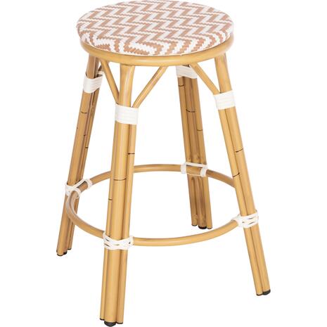 ΣΚΑΜΠΟ ΑΛΟΥΜΙΝΙΟΥ ΜΕΣ.ΥΨΟΥΣ CHINO HM6286.04 BAMBOO LOOK ΦΥΣΙΚΟ & TEXTILENE 43x43x65Υεκ