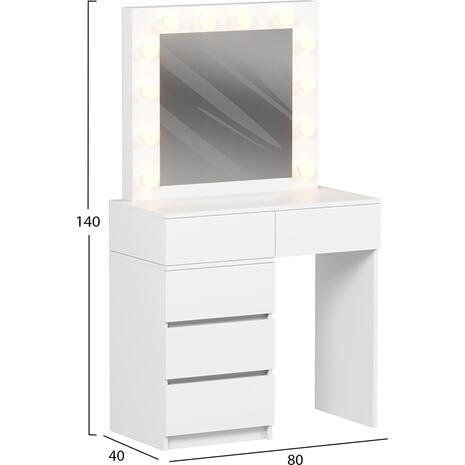 ΤΟΥΑΛΕΤΑ ΜΕ ΦΩΤΙΣΜΟ LED & ΣΥΡΤΑΡΙΑ BEYON HM2500.03 ΜΕΛΑΜΙΝΗ ΣΕ ΛΕΥΚΟ 80x40x140Υεκ.