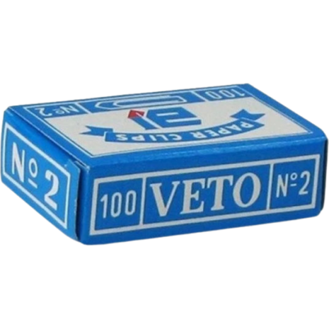 Συνδετήρες μεταλλικοί VETO Nο2 Συσκευασία 100 τεμαχίων