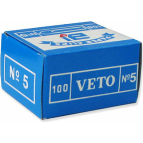 Συνδετήρες μεταλλικοί VETO Nο5 Συσκευασία 100 τεμαχίων