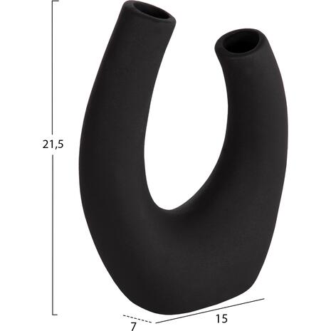 ΕΠΙΤΡΑΠΕΖΙΟ ΚΕΡΑΜΙΚΟ ΔΙΑΚΟΣΜΗΤΙΚΟ ELLIPTO HM4643.02 ΜΑΥΡΟ ΜΑΤ 15x7x21,5Υεκ