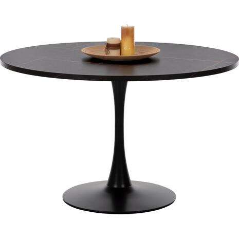 ΤΡΑΠΕΖΙ ΤΡΑΠΕΖΑΡΙΑΣ ROLLO HM9422.12 ΣΤΡΟΓΓΥΛΟ BLACK MARBLE Φ120x74Yεκ.
