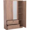 ΝΤΟΥΛΑΠΑ ΜΕ ΚΑΘΡΕΦΤΗ & ΣΥΡΤΑΡΙΑ JARRY HM2485.11 SONAMA OAK ΜΕΛΑΜΙΝΗ 119x48x183Υεκ