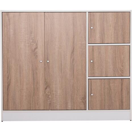 ΝΤΟΥΛΑΠΙ ΜΕ 4 ΑΠΟΘ.ΧΩΡΟΥΣ MATIN HM2480.01 SONAMA OAK-ΛΕΥΚΗ ΜΕΛΑΜΙΝΗ 117x39,5x99,5Υεκ