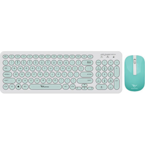 Σετ πληκτρολόγιο/ποντίκι ασύρματο Alcatroz Jellybean 2.4G White Mint
