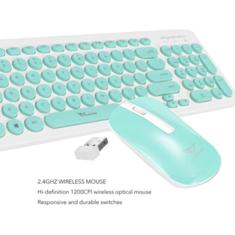 Σετ πληκτρολόγιο/ποντίκι ασύρματο Alcatroz Jellybean 2.4G White Mint