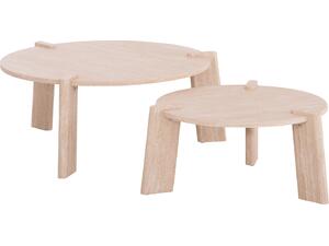 ΣΕΤ 2ΤΜΧ ΤΡΑΠΕΖΙΑ ΣΑΛΟΝΙΟΥ EQUIL HM9943.01 MDF ΜΕ ΜΕΛΑΜΙΝΗ-ΦΥΣΙΚΟ 66x66εκ + 87x87εκ
