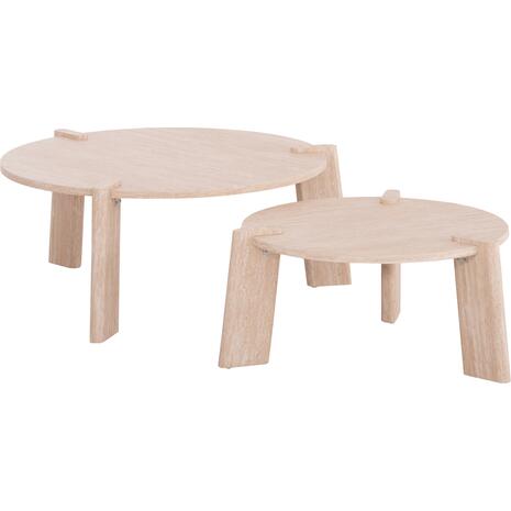 ΣΕΤ 2ΤΜΧ ΤΡΑΠΕΖΙΑ ΣΑΛΟΝΙΟΥ EQUIL HM9943.01 MDF ΜΕ ΜΕΛΑΜΙΝΗ-ΦΥΣΙΚΟ 66x66εκ + 87x87εκ