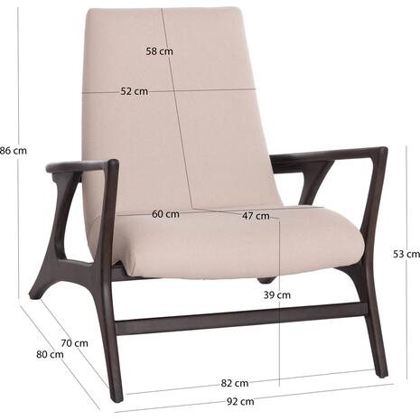 ΠΟΛΥΘΡΟΝΑ LOUNGE ARYA SM9969 ΞΥΛΟ TEAK ΣΕ ΜΑΥΡΟ-ΕΚΡΟΥ ΜΠΟΥΚΛΕ ΥΦΑΣΜΑ 92x80x86Υεκ.