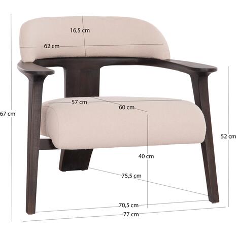 ΠΟΛΥΘΡΟΝΑ LOUNGE TRIAD SM9968 ΞΥΛΟ TEAK ΣΕ ΜΑΥΡΟ-ΕΚΡΟΥ ΥΦΑΣΜΑ 77x75,5x67Υεκ.