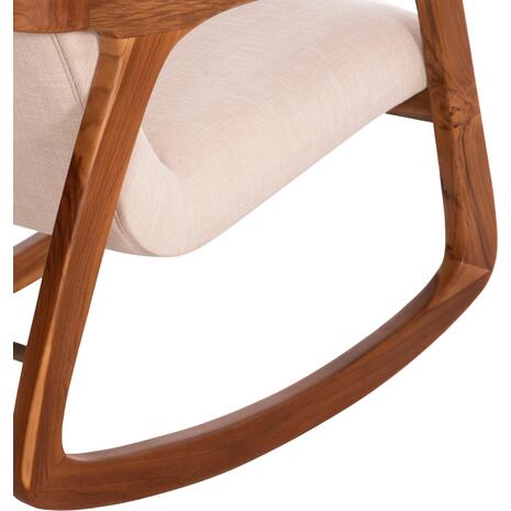 ΠΟΛΥΘΡΟΝΑ ΚΟΥΝΙΣΤΗ ROCKER SM9965 ΞΥΛΟ TEAK ΦΥΣΙΚΟ-ΥΠΟΛΕΥΚΟ ΥΦΑΣΜΑ 64x81x72Υεκ.